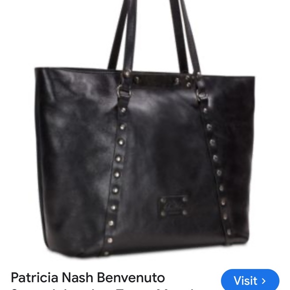Patricia Nash Handbags - Patricia Nash Studded Black Leather Tote